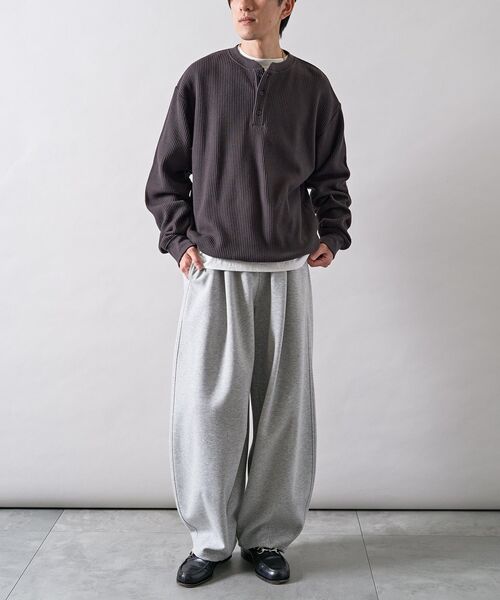 CRAFT STANDARD BOUTIQUE（クラフトスタンダードブティック）の「【抗菌防臭】ヘンリーネックサーマルロンT（Tシャツ/カットソー・メンズ・ホワイト/チャコールグレー/ブラック・M/L）」の12枚目の写真