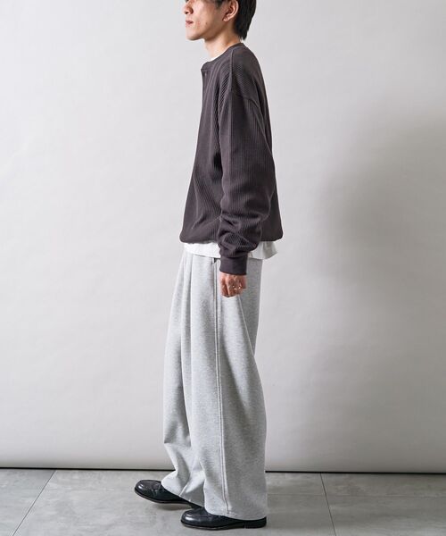 CRAFT STANDARD BOUTIQUE（クラフトスタンダードブティック）の「【抗菌防臭】ヘンリーネックサーマルロンT（Tシャツ/カットソー・メンズ・ホワイト/チャコールグレー/ブラック・M/L）」の13枚目の写真