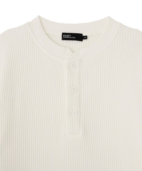 CRAFT STANDARD BOUTIQUE（クラフトスタンダードブティック）の「【抗菌防臭】ヘンリーネックサーマルロンT（Tシャツ/カットソー・メンズ・ホワイト/チャコールグレー/ブラック・M/L）」の17枚目の写真