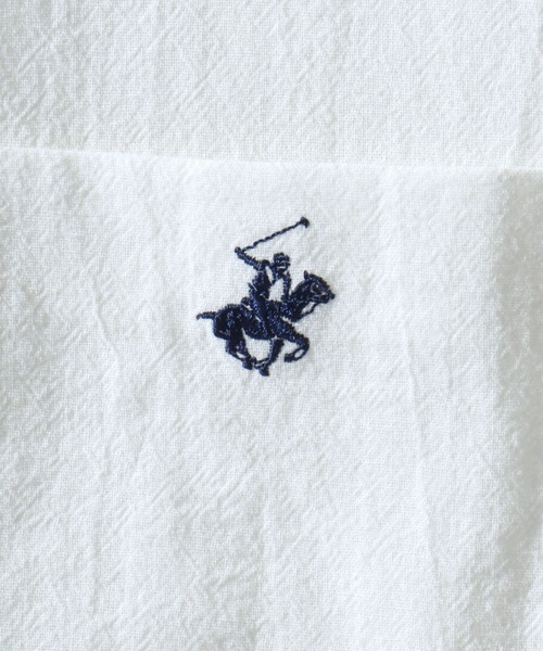 BEVERLY HILLS POLO CLUB(ビバリーヒルズポロクラブ)の「BEVERLY HILLS POLO CLUB/ビバリーヒルズポロクラブ ワンポイント刺繍 ビッグシルエット ハイツイストコットン 無地 チェック ストライプ レギュラーカラーシャツ 半袖シャツ レディース メンズ(シャツ/ブラウス・メンズ・オフホワイト/ブルー/ベージュ系その他2/ブルー系その他/スミクロ/ブラック系その他/ベージュ系その他・LL/M/L)」の21枚目の写真