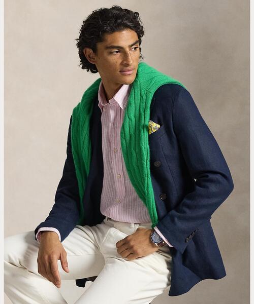 POLO RALPH LAUREN(ポロ ラルフ ローレン)の「クラシック フィット ストライプド リネン シャツ(シャツ/ブラウス・メンズ・ピンク・M/L/XL/XS/S)」の6枚目の写真