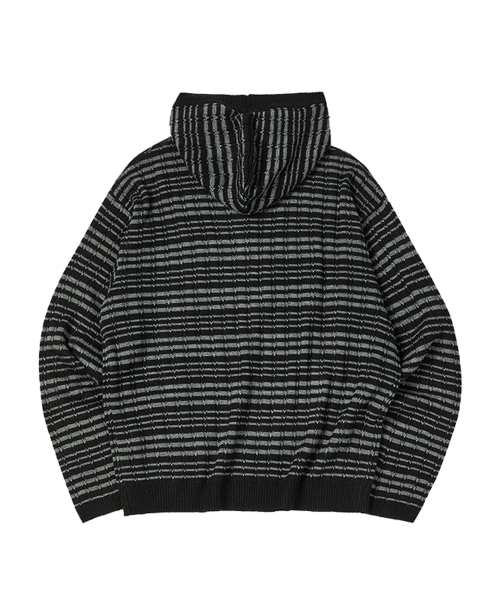 COMONINOZ（コモニノズ）の「BUTTON HOOD KNIT [BLACK]（ニット/セーター・メンズ・ブラック・LARGE/SMALL/MEDIUM）」の3枚目の写真