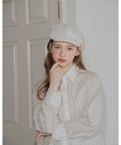 JUMELLE（ジュメロ）の「パッチワークレースハンチング（ハンチング/ベレー帽・レディース・ホワイト・FREE）」の8枚目の写真
