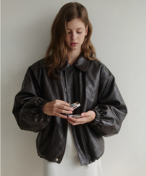 LENAV(ルナブ)の「esy kara レザー パディング (ブラウン)(ダウンジャケット/コート・レディース・その他・MEDIUM/LARGE)」の1枚目の写真