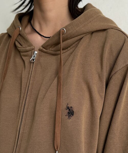 U.S. POLO ASSN.(ユーエスポロアッスン)の「【U.S. POLO ASSN.】裏毛パウダージップパーカー(パーカー・レディース・ブラック/ベージュ/ネイビー/グリーン・FREE)」の11枚目の写真