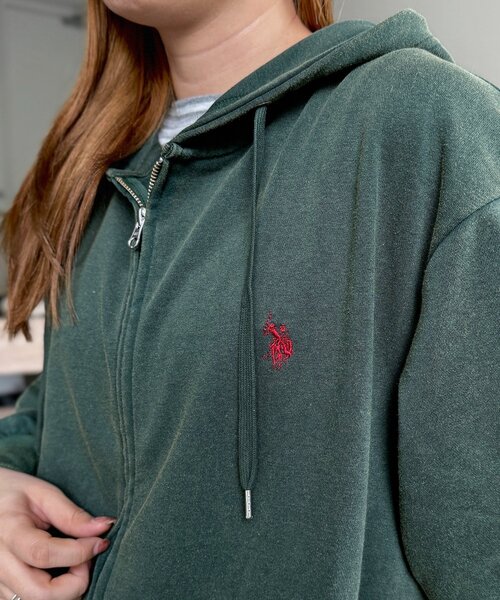 U.S. POLO ASSN.(ユーエスポロアッスン)の「【U.S. POLO ASSN.】裏毛パウダージップパーカー(パーカー・レディース・ブラック/ベージュ/ネイビー/グリーン・FREE)」の17枚目の写真