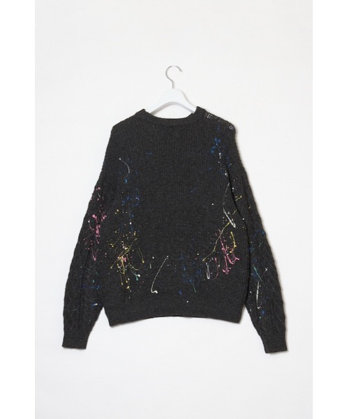 DISCOVERED（ディスカバード）の「DISCOVERED CABLE PAINT KNIT（ニット/セーター・メンズ・ベージュ/ブラック・3/1）」の3枚目の写真