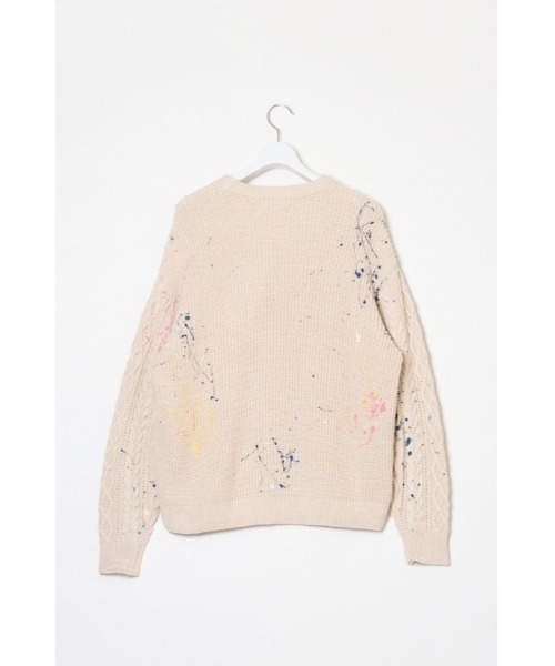 DISCOVERED（ディスカバード）の「DISCOVERED CABLE PAINT KNIT（ニット/セーター・メンズ・ベージュ/ブラック・3/1）」の4枚目の写真