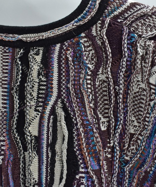 VINTAGE（ヴィンテージ）の「【USED】90’s DOMENIC SACCO コットンニット 3D編みセーター（ニット/セーター・メンズ・マルチ・LARGE）」の11枚目の写真