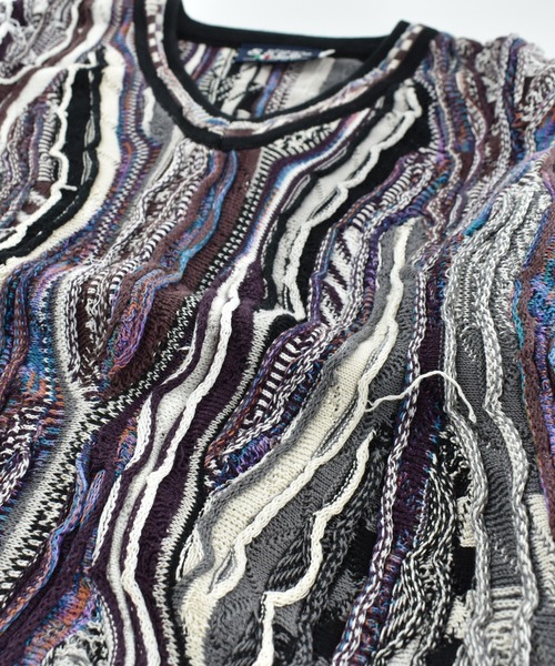 VINTAGE（ヴィンテージ）の「【USED】90’s DOMENIC SACCO コットンニット 3D編みセーター（ニット/セーター・メンズ・マルチ・LARGE）」の2枚目の写真
