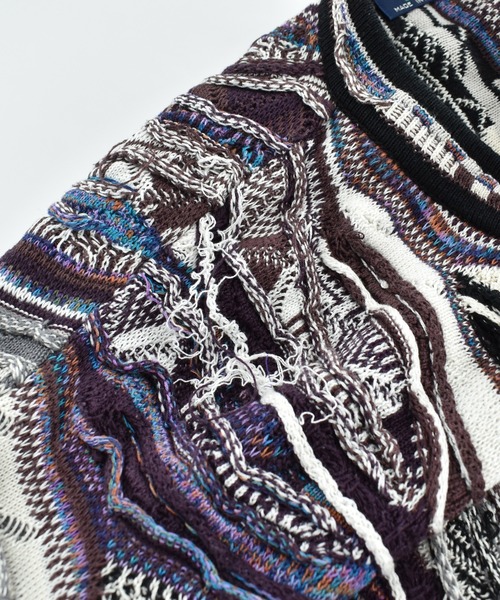 VINTAGE（ヴィンテージ）の「【USED】90’s DOMENIC SACCO コットンニット 3D編みセーター（ニット/セーター・メンズ・マルチ・LARGE）」の8枚目の写真