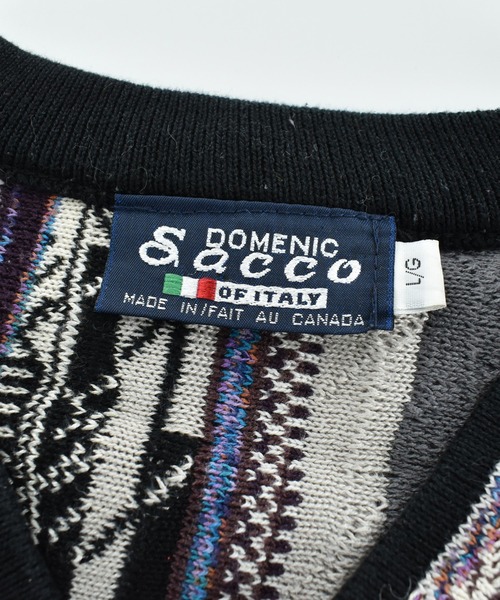 VINTAGE（ヴィンテージ）の「【USED】90’s DOMENIC SACCO コットンニット 3D編みセーター（ニット/セーター・メンズ・マルチ・LARGE）」の4枚目の写真