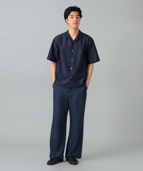 International Gallery BEAMS(インターナショナルギャラリービームス)の「QUATTROCCHI / シアー オープンカラー シャツ(シャツ/ブラウス・メンズ・ネイビー/ホワイト・MEDIUM/LARGE/SMALL)」の17枚目の写真