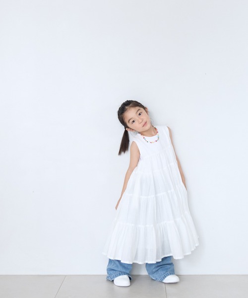 LOWRYS FARM(ローリーズファーム)の「ボイルティアードワンピース 664895(ワンピース・キッズ・オフホワイト/ブルー/ブラック/グリーン/パープル・110cm/120cm/130cm/140cm/150cm)」の2枚目の写真