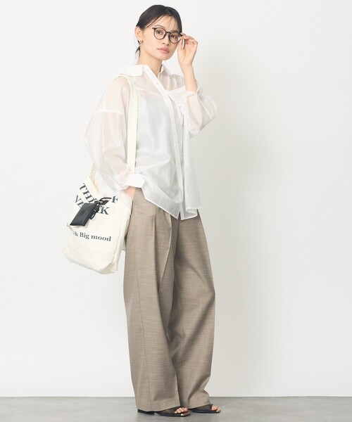 abahouse mavie（アバハウスマヴィ）の「ﾒﾗﾝｼﾞﾂｨﾙﾀｯｸｽﾗｯｸｽ（その他パンツ・レディース・ダークベージュ/ブラック・36/38/40）」の3枚目の写真