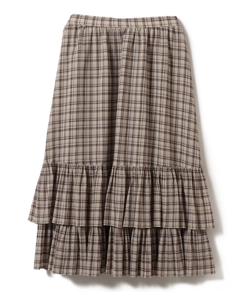 BEAMS BOY(ビームスボーイ)の「ボーイ チェック ティアード(スカート・レディース・ベージュ/サックスブルー・ONE SIZE)」の11枚目の写真