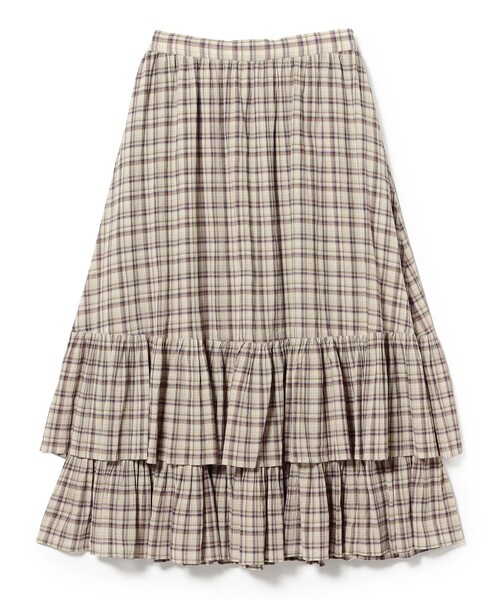 BEAMS BOY(ビームスボーイ)の「ボーイ チェック ティアード(スカート・レディース・ベージュ/サックスブルー・ONE SIZE)」の16枚目の写真