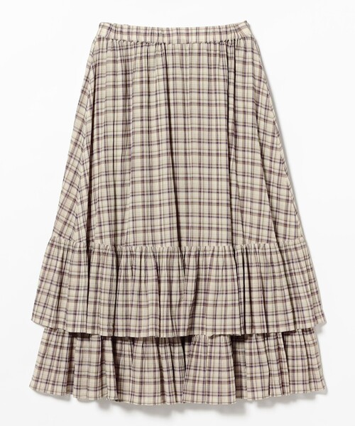 BEAMS BOY(ビームスボーイ)の「ボーイ チェック ティアード(スカート・レディース・ベージュ/サックスブルー・ONE SIZE)」の18枚目の写真
