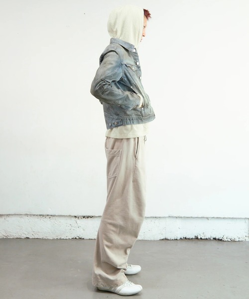 NVRFRGT(ネヴァーフォーゲット)の「【NVRFRGT】CURVED LEG LOUNGE PANTS(その他パンツ・メンズ・アイボリー/チャコールグレー・1/2)」の14枚目の写真