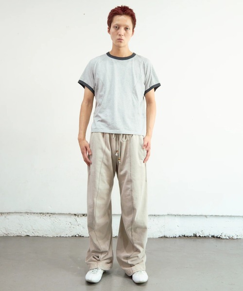 NVRFRGT(ネヴァーフォーゲット)の「【NVRFRGT】CURVED LEG LOUNGE PANTS(その他パンツ・メンズ・アイボリー/チャコールグレー・1/2)」の12枚目の写真