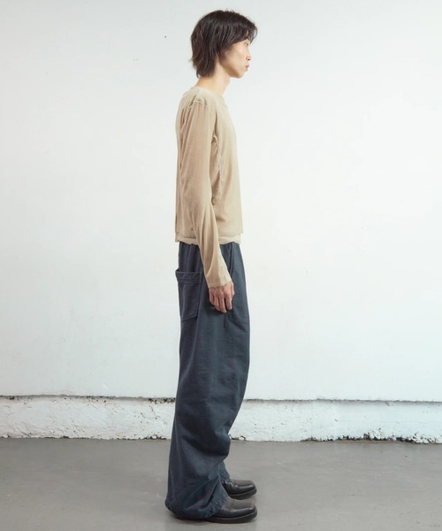 NVRFRGT(ネヴァーフォーゲット)の「【NVRFRGT】CURVED LEG LOUNGE PANTS(その他パンツ・メンズ・アイボリー/チャコールグレー・1/2)」の11枚目の写真