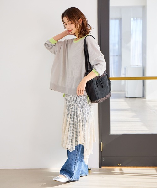 studio CLIP（スタディオクリップ）の「【撥水/500mlボトル収納可】10ポケット2WAYバッグ（トートバッグ・レディース・ブラウン/アイボリー/ブラック・FREE）」の6枚目の写真