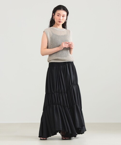Demi-Luxe BEAMS(デミルクス ビームス)の「リネン 畦 ニットベスト(ニット/セーター・レディース・ベージュ/ブラウン・ONE SIZE)」の3枚目の写真