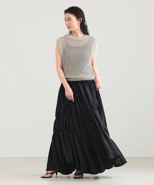 Demi-Luxe BEAMS(デミルクス ビームス)の「リネン 畦 ニットベスト(ニット/セーター・レディース・ベージュ/ブラウン・ONE SIZE)」の4枚目の写真