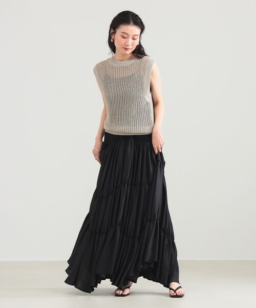 Demi-Luxe BEAMS(デミルクス ビームス)の「リネン 畦 ニットベスト(ニット/セーター・レディース・ベージュ/ブラウン・ONE SIZE)」の5枚目の写真