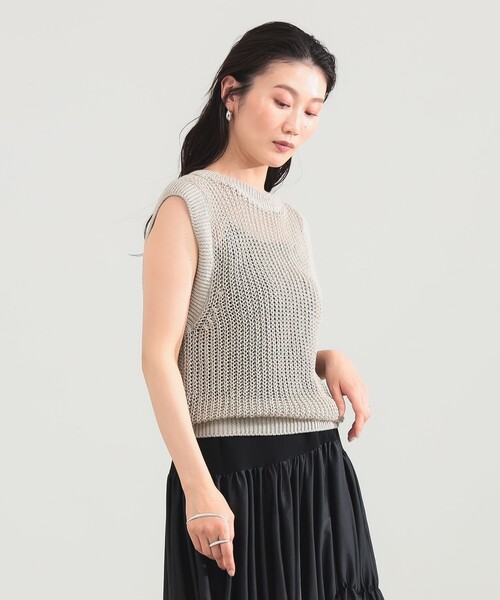 Demi-Luxe BEAMS(デミルクス ビームス)の「リネン 畦 ニットベスト(ニット/セーター・レディース・ベージュ/ブラウン・ONE SIZE)」の7枚目の写真