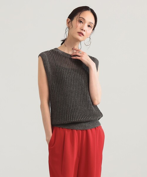 Demi-Luxe BEAMS(デミルクス ビームス)の「リネン 畦 ニットベスト(ニット/セーター・レディース・ベージュ/ブラウン・ONE SIZE)」の11枚目の写真