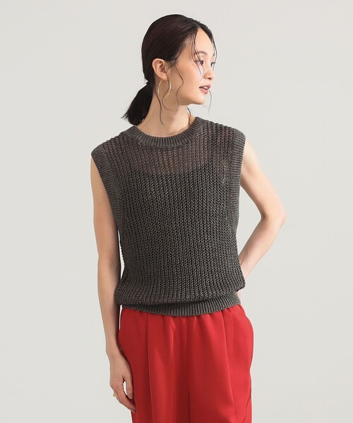 Demi-Luxe BEAMS(デミルクス ビームス)の「リネン 畦 ニットベスト(ニット/セーター・レディース・ベージュ/ブラウン・ONE SIZE)」の12枚目の写真