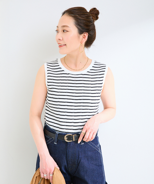 B.C STOCK(ベーセーストック)の「手洗い可 / UVcare / add Function ニットタンクトップ(ニット/セーター・レディース・ブラック/レッド/ブラウン/ホワイト・FREE)」の14枚目の写真