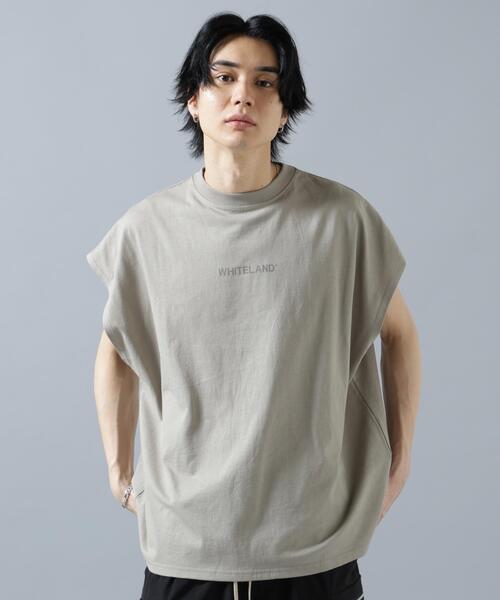 WHITELAND（ホワイトランド）の「【WEB&DEPOT限定】WHITELAND/ホワイトランド/LOGO NOSLEEVES（Tシャツ/カットソー・メンズ・ベージュ/ブラック/グレー・M/L/S）」の14枚目の写真