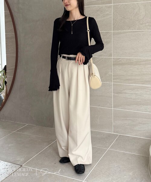 CAPRICIEUX LE'MAGE（カプリシューレマージュ）の「【LE'MAGE×gemeilコラボ】ティアードスリーブロンT（Tシャツ/カットソー・レディース・ブラック/ホワイト/ベージュ・FREE）」の20枚目の写真