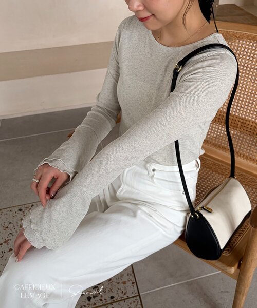 CAPRICIEUX LE'MAGE（カプリシューレマージュ）の「【LE'MAGE×gemeilコラボ】ティアードスリーブロンT（Tシャツ/カットソー・レディース・ブラック/ホワイト/ベージュ・FREE）」の6枚目の写真