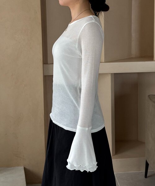 CAPRICIEUX LE'MAGE（カプリシューレマージュ）の「【LE'MAGE×gemeilコラボ】ティアードスリーブロンT（Tシャツ/カットソー・レディース・ブラック/ホワイト/ベージュ・FREE）」の9枚目の写真