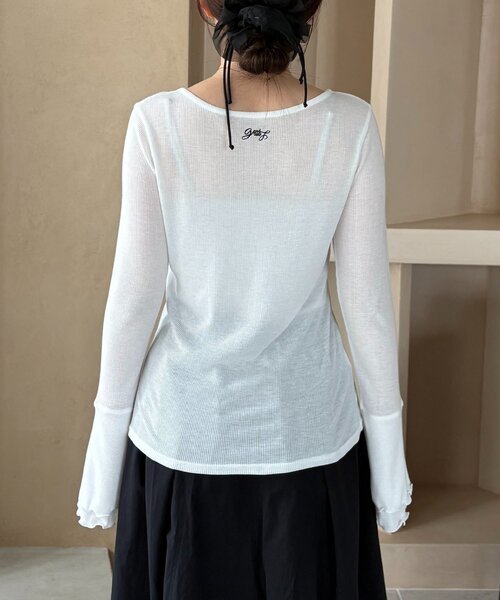 CAPRICIEUX LE'MAGE（カプリシューレマージュ）の「【LE'MAGE×gemeilコラボ】ティアードスリーブロンT（Tシャツ/カットソー・レディース・ブラック/ホワイト/ベージュ・FREE）」の10枚目の写真