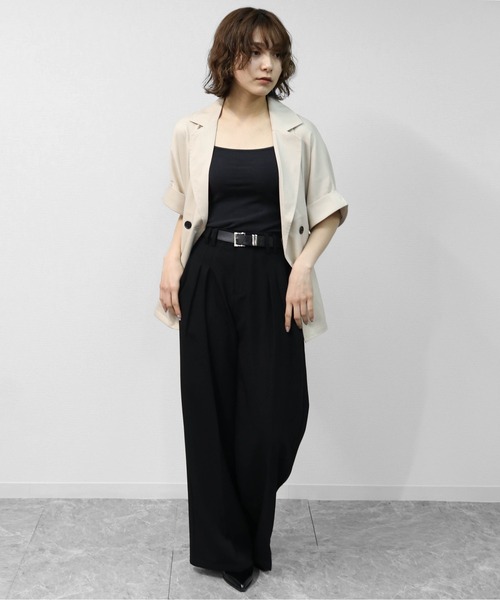 THE CELL.(ザセルドット)の「ダブルハーフジャケット DOUBLE HALF JACKET(テーラードジャケット・レディース・チャコールグレー/ベージュ/ブラック・FREE)」の12枚目の写真