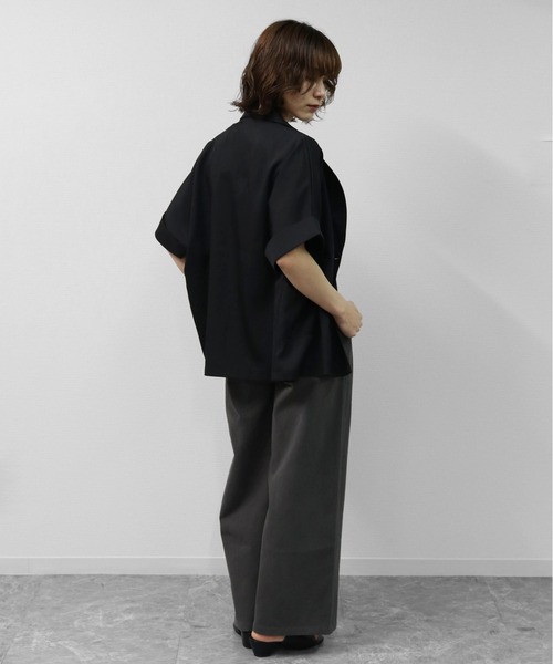 THE CELL.(ザセルドット)の「ダブルハーフジャケット DOUBLE HALF JACKET(テーラードジャケット・レディース・チャコールグレー/ベージュ/ブラック・FREE)」の8枚目の写真