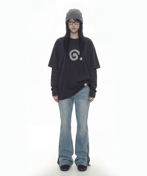 GRAVER（グレーバー）の「[ユニセックス]Gシンボル半袖Tシャツ_4カラー（Tシャツ/カットソー・レディース・ブラック/ライトグレー/ホワイト/チャコールグレー・SMALL/MEDIUM/LARGE）」の10枚目の写真