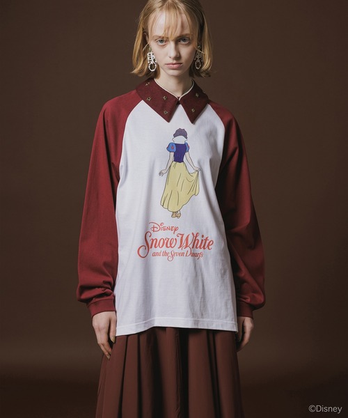 NON TOKYO（ノントーキョー）の「Disney 『Snow White』 NON TOKYO 　PRINT RAGLAN T-SHIRT(SNOW WHITE)（Tシャツ/カットソー・レディース・ホワイト×ブラック/ホワイト×レッド・1/2）」の2枚目の写真