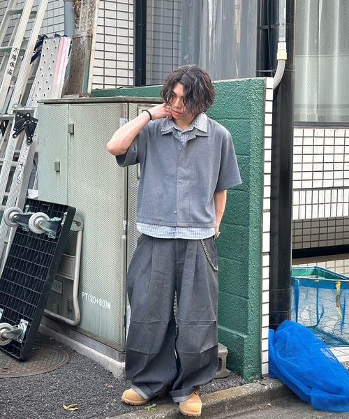 MandO(エムオー)(エムオー)の「レイヤードショートシャツ/無地&チェック(シャツ/ブラウス・メンズ・ネイビー/チャコールグレー/オフホワイト・LARGE/MEDIUM)」の22枚目の写真