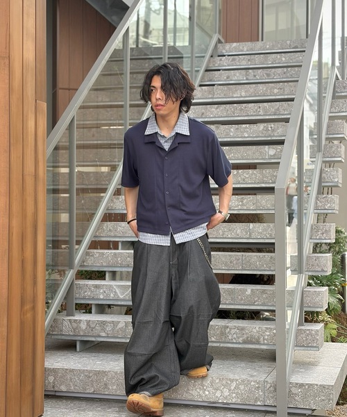 MandO(エムオー)(エムオー)の「レイヤードショートシャツ/無地&チェック(シャツ/ブラウス・メンズ・ネイビー/チャコールグレー/オフホワイト・LARGE/MEDIUM)」の11枚目の写真