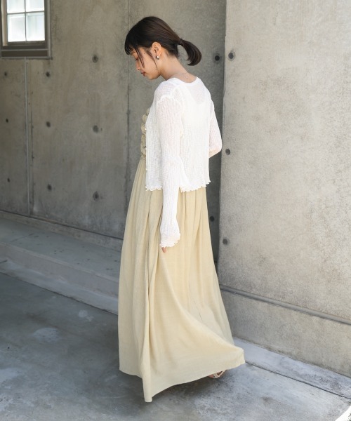 Bab(バブ)の「くしゅくしゅキャミワンピース(ワンピース・レディース・ベージュ/チャコールグレー/ライトグリーン・M)」の19枚目の写真