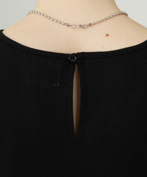 Lee(リー)の「Lee/リー パフスリーブTシャツ【体型カバー】(Tシャツ/カットソー・レディース・ホワイト/ブラック・SMALL/MEDIUM)」の10枚目の写真