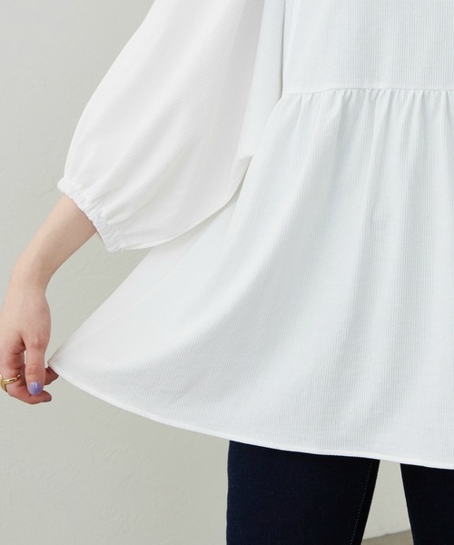 Lee(リー)の「Lee/リー パフスリーブTシャツ【体型カバー】(Tシャツ/カットソー・レディース・ホワイト/ブラック・SMALL/MEDIUM)」の20枚目の写真