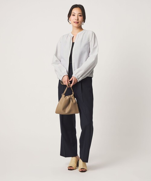 A DAY IN THE LIFE UNITED ARROWS（アデイインザライフユナイテッドアローズ）の「シアー スタンドブルゾン ‐ウォッシャブル‐＜A DAY IN THE LIFE＞（ブルゾン・レディース・ライトグレー/ダークグレー/ベージュ・FREE）」の5枚目の写真