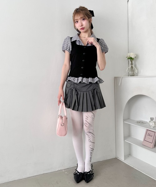 Loueme(ルエム)の「レイヤードチェックシャツ(Tシャツ/カットソー・レディース・オフホワイト/グレー/ブラック・FREE)」の15枚目の写真