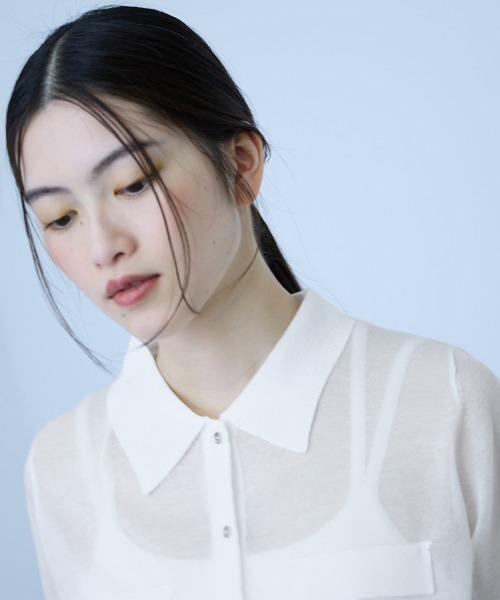 VICKY(ビッキー)の「メッシュポロラメニットカーデ(カーディガン/ボレロ・レディース・オフホワイト/ライトグレー/ブラック・M)」の18枚目の写真